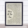 Brett Eldredge Wanna Be That Song Vintage Script Song Lyric Print