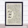 Survivor I Can't Hold Back Vintage Script Song Lyric Print