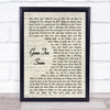 Simple Plan Gone Too Soon Vintage Script Song Lyric Print