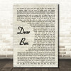 Loyle Carner & Jean Coyle-Larner Dear Ben Vintage Script Song Lyric Print