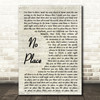 Backstreet Boys No Place Vintage Script Song Lyric Print