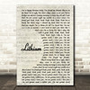 Nirvana Lithium Vintage Script Song Lyric Print