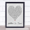 Better In Time Leona Lewis Grey Heart Song Lyric Quote Print