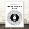 Cock Sparrer Were coming back Vinyl Record Song Lyric Print