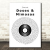 Cherub Doses & Mimosas Vinyl Record Song Lyric Print