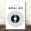 Peter Cetera and Cher After All Vinyl Record Song Lyric Print