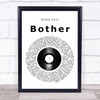 Stone Sour Bother Vinyl Record Song Lyric Print