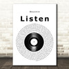 Beyonce Listen Vinyl Record Song Lyric Print