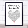 Bob Dylan Changing Of The Guards White Heart Song Lyric Print