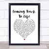 Pink Floyd Coming Back To Life White Heart Song Lyric Print