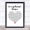 Angels & Airwaves Everything's Magic White Heart Song Lyric Print