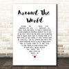 Nat King Cole Around The World White Heart Song Lyric Print