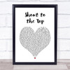 Paul Weller Shout to the Top White Heart Song Lyric Print