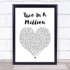 S Club 7 Two In A Million White Heart Song Lyric Print