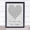 I'm Gonna Be 500 Miles The Proclaimers Grey Heart Song Lyric Quote Print