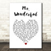 Peggy Lee Mr. Wonderful White Heart Song Lyric Print