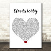 Silk City & Dua Lipa Electricity White Heart Song Lyric Print