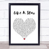 Corinne Bailey Rae Like A Star White Heart Song Lyric Print