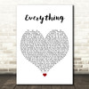 Mary J Blige Everything White Heart Song Lyric Print