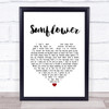 Paul Weller Sunflower White Heart Song Lyric Print