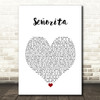 Shawn Mendes & Camila Cabello Señorita White Heart Song Lyric Print