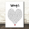 Birdy Wings] White Heart Song Lyric Print