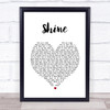 Collective Soul Shine White Heart Song Lyric Print