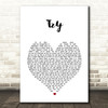 Pink Try White Heart Song Lyric Print