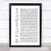 Elvis And The Grass Won't Pay No Mind White Script Song Lyric Print