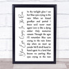 Willie Nelson Blue Eyes Crying In The Rain White Script Song Lyric Print