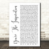 Chicago You're The Inspiration White Script Song Lyric Print