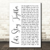 Al Green Let's Stay Together White Script Song Lyric Print