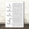 The Cure Friday I'm In Love White Script Song Lyric Print