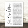 Sting & Shaggy Just One Lifetime White Script Song Lyric Print