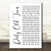 The Pogues Dirty Old Town White Script Song Lyric Print