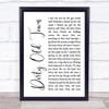 The Pogues Dirty Old Town White Script Song Lyric Print