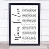 Barbra Streisand Woman In Love White Script Song Lyric Print