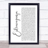 Jamie Foxx Extravaganza White Script Song Lyric Print