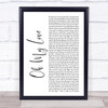 The Score Oh My Love White Script Song Lyric Print