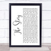 Brandi Carlile The Story White Script Song Lyric Print