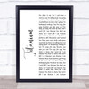 David Guetta Ft Sia Titanium White Script Song Lyric Print