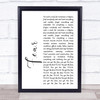 Ian Brown F.E.A.R White Script Song Lyric Print