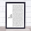 James Bay Us White Script Song Lyric Print