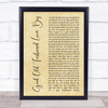 Queen Good Old-Fashioned Lover Boy Rustic Script Song Lyric Print