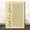 Ben Howard Depth Over Distance Rustic Script Song Lyric Print