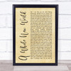 Peabo Bryson & Regina Belle A Whole New World Rustic Script Song Lyric Print