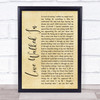 Thunder Love Walked In Rustic Script Song Lyric Print