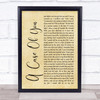 Joni Mitchell A Case Of You Rustic Script Song Lyric Print