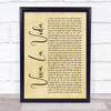 Coldplay Viva La Vida Rustic Script Song Lyric Print