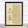 Loyle Carner & Jean Coyle-Larner Dear Ben Rustic Script Song Lyric Print